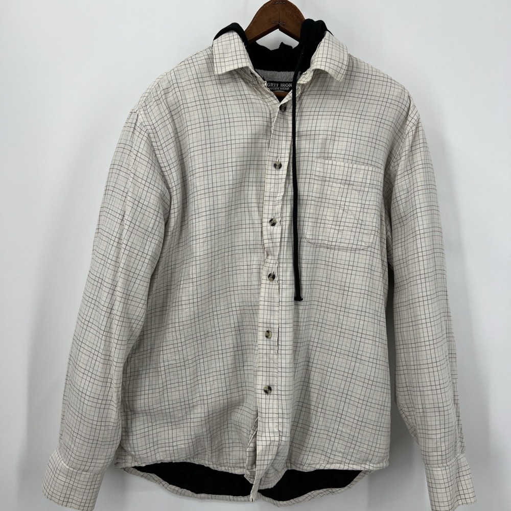 Grit Iron Men's Workwear Fleece Lining Flannel Hooded Size M‎ Hunting